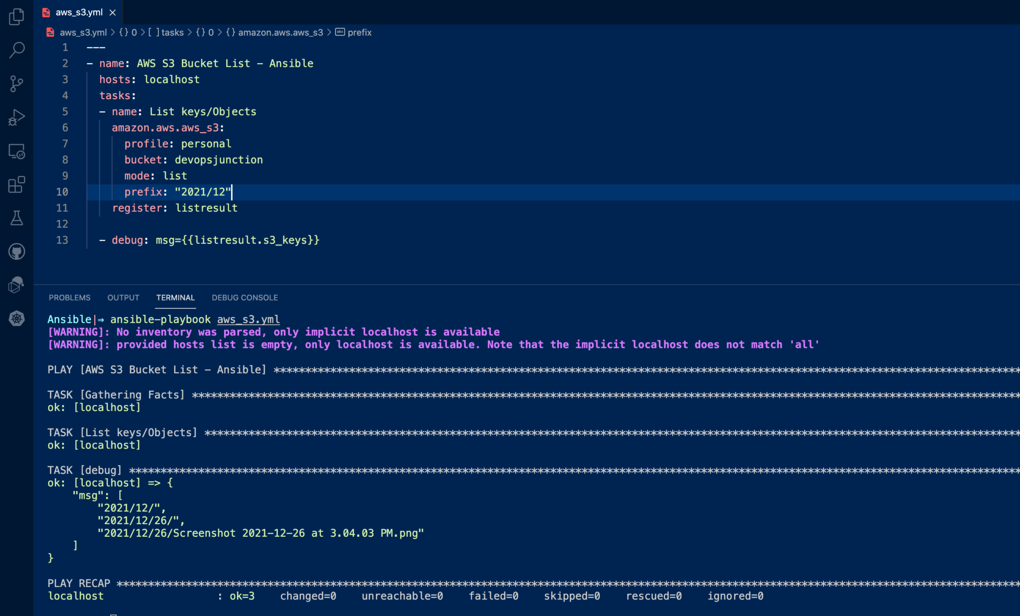 How to use ansible with S3 Ansible aws_s3 examples Devops Junction