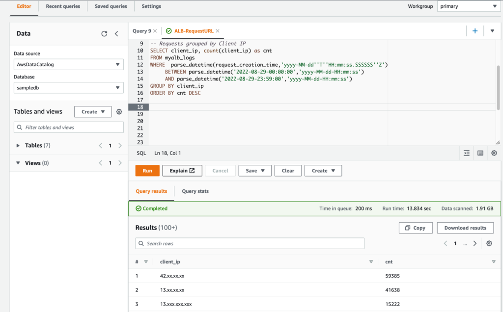 Athena SQL Query Examples for ALB troubleshooting | Devops Junction